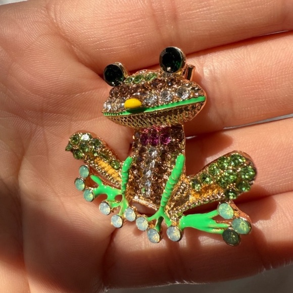 Anthropologie Multicolor Frog Brooch - Picture 2 of 6
